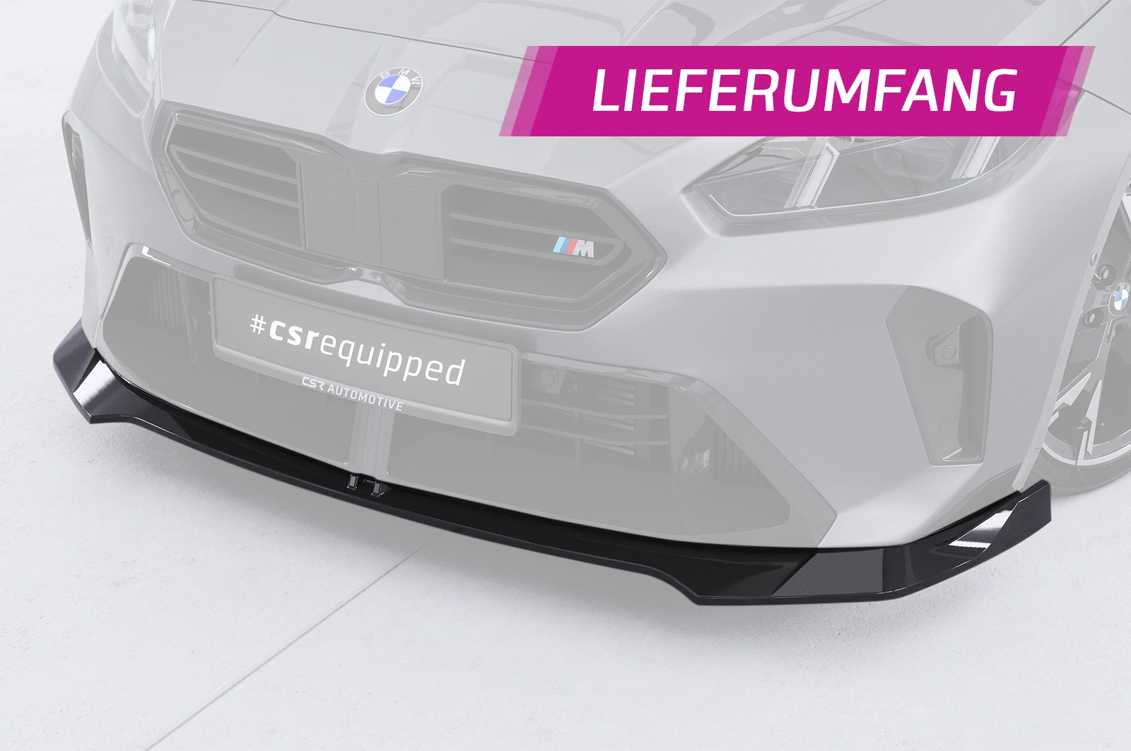 Voorspoiler passend voor BMW 1er F70 / 2er F74 Glans Zwart (2024)