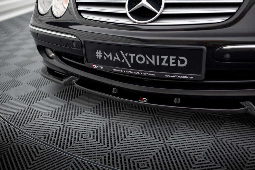 Voorspoiler passend voor Mercedes-Benz CLK W209 2002 - 2005 Maxton Glans Zwart