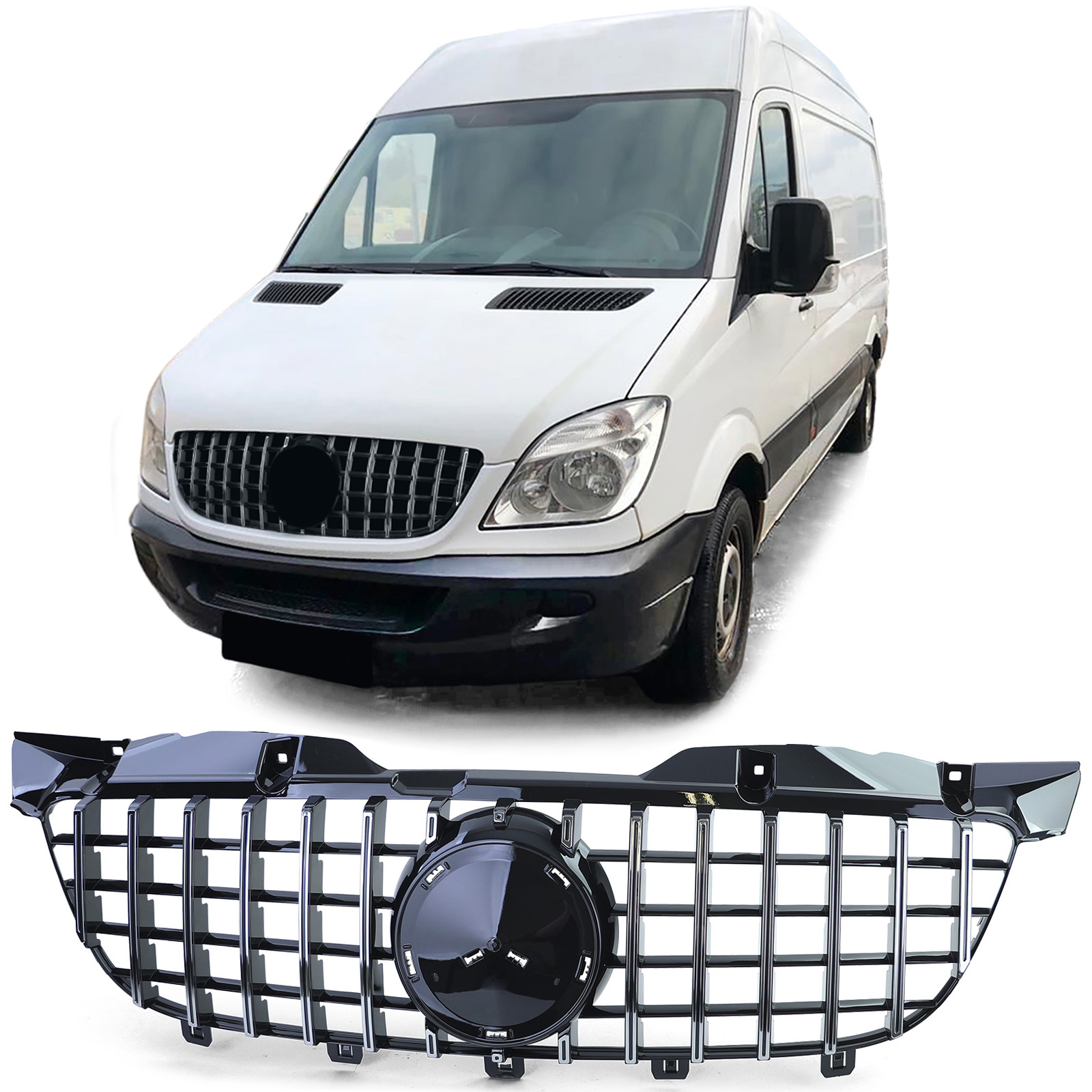 Grill passend voor Mercedes Sprinter W906 06-13 Chroom AMG Look