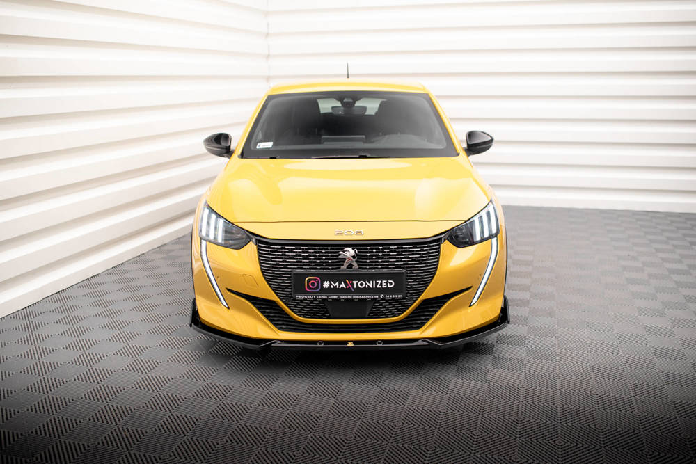 Voorspoiler V.1 met Canards Peugeot 208 GT Maxton Glans Zwart
