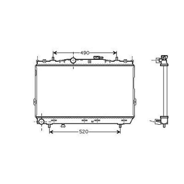 Radiator ELANTRA/COUPE II 00-06 375x670 1.6I-16V/2.0I-16V +/-AC